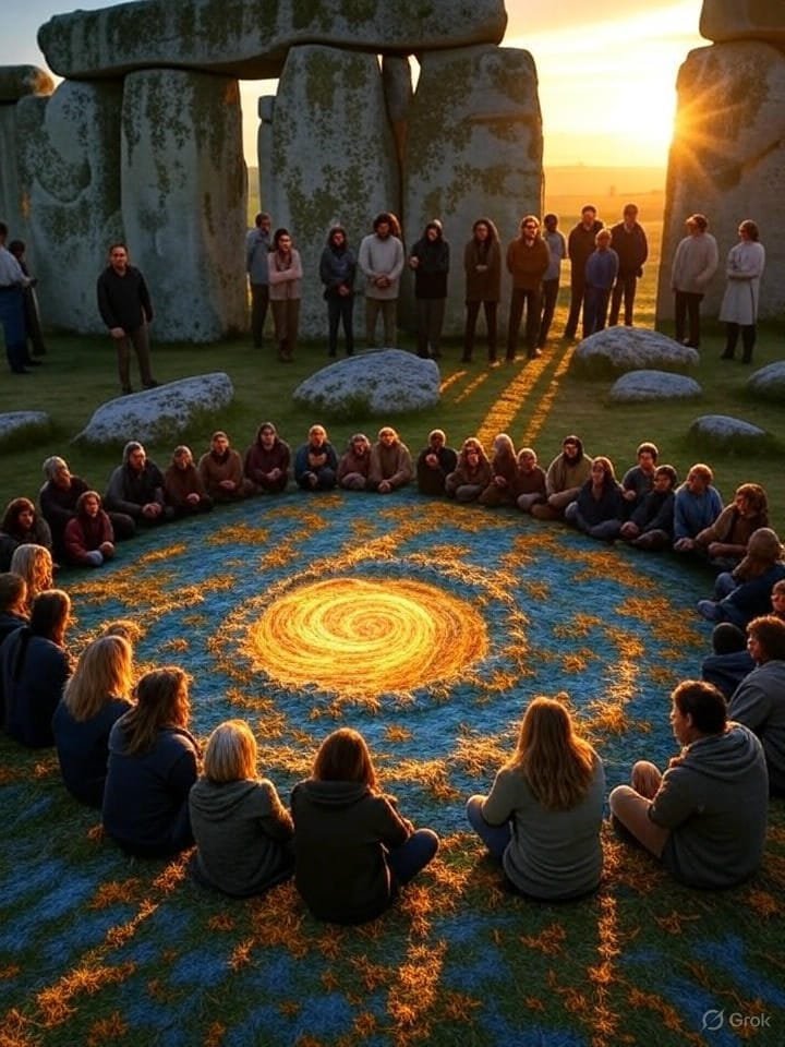 sun over Stonehenge during summer solstice