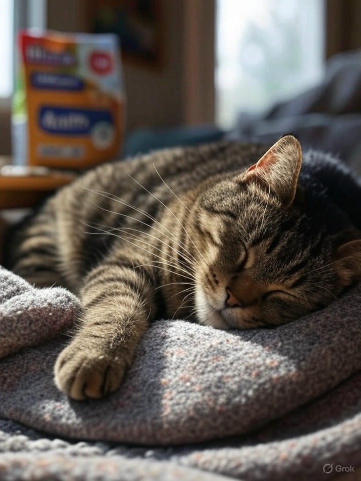 healthy cat sleeping