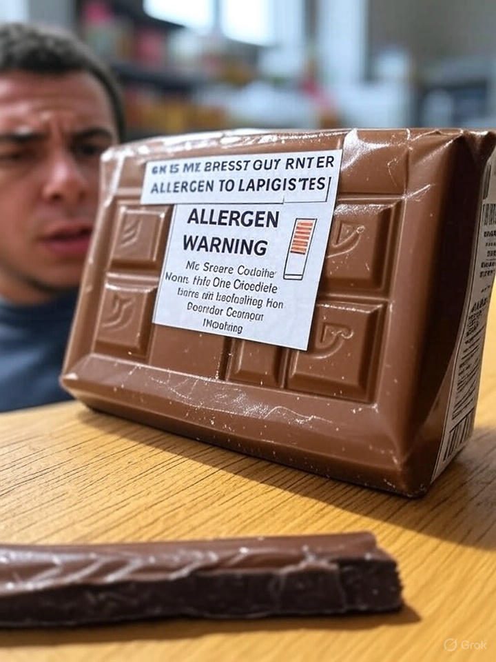 reading a chocolate label