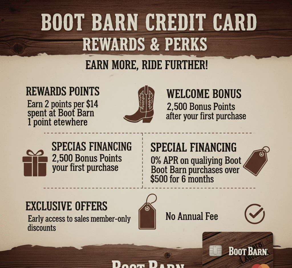 Boot Barn credit card rewards and perks.