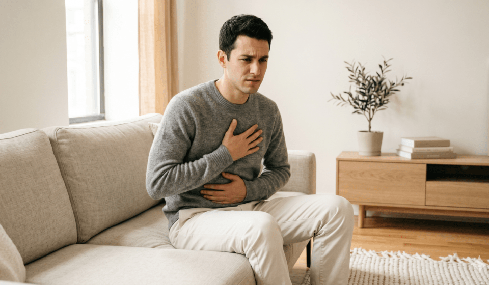can IBS cause anxiety man with digestive discomfort
