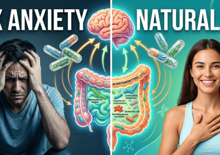 best probiotics for gut health & anxiety concept with gut brain connection and healthy lifestyle”