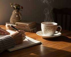 A person writing in a journal