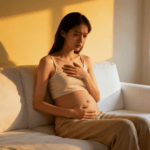 does bloating cause anxiety woman holding stomach
