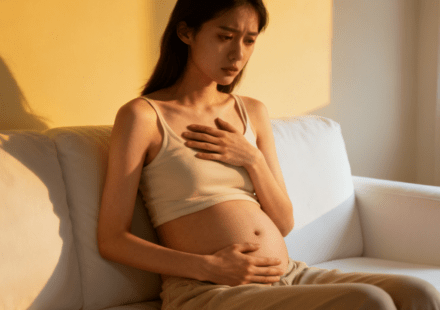 does bloating cause anxiety woman holding stomach