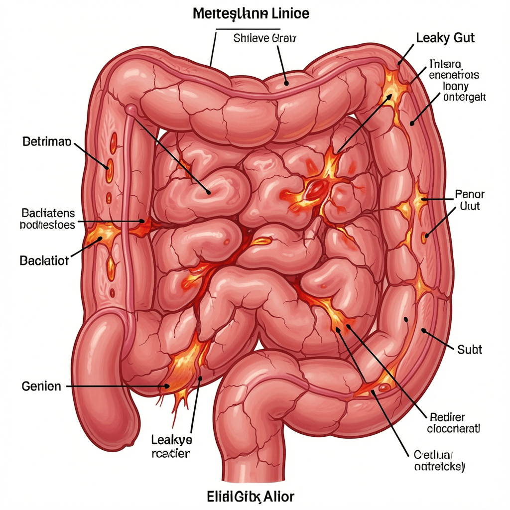 cortisol gut inflammation leaky gut anxiety cycle diagram