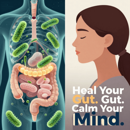 How to heal your gut to reduce anxiety — gut-brain connection illustration