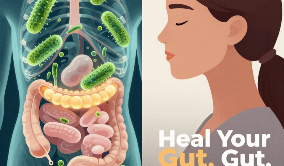 How to heal your gut to reduce anxiety — gut-brain connection illustration