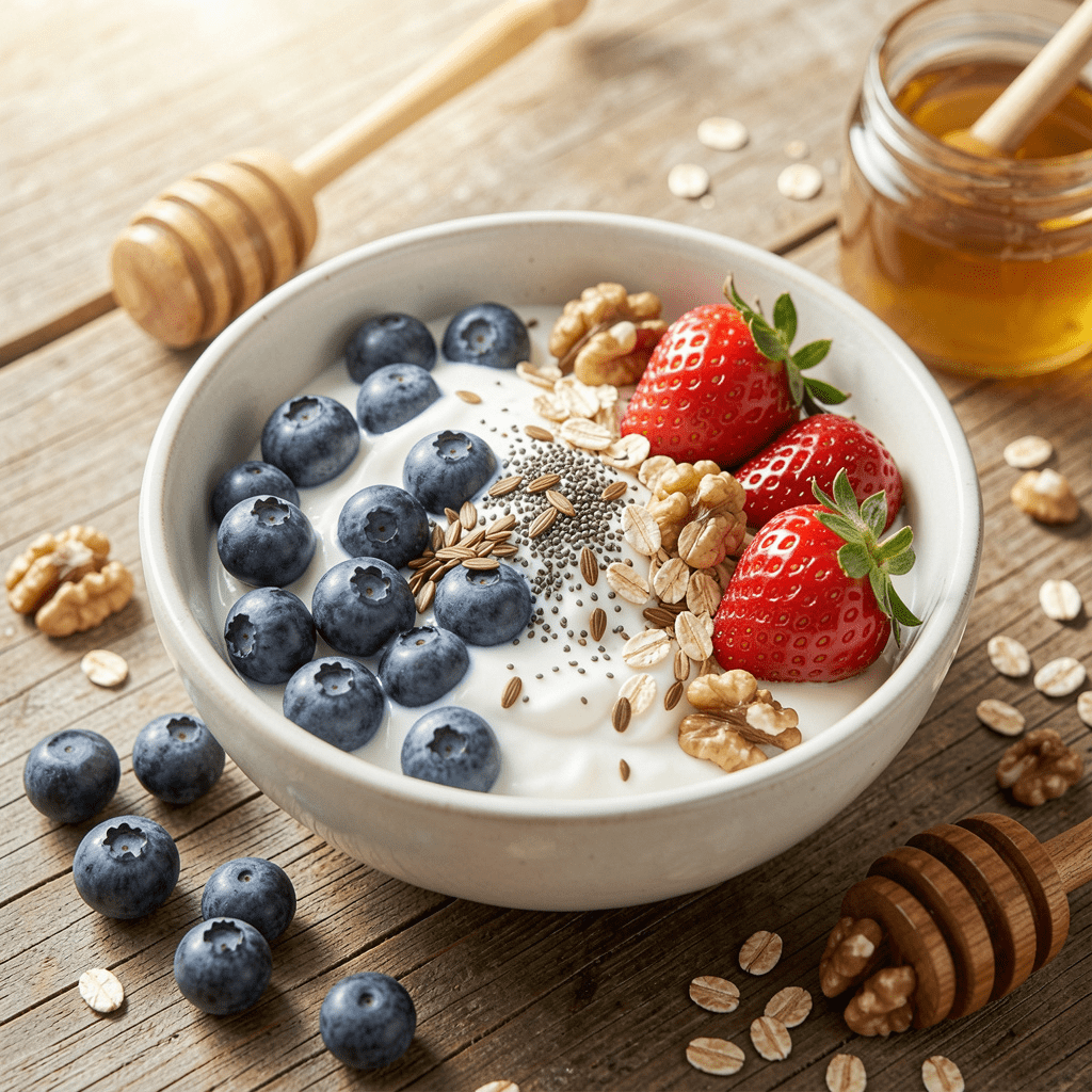 Healthy breakfast using the Best Yogurt for Gut Health and Anxiety.