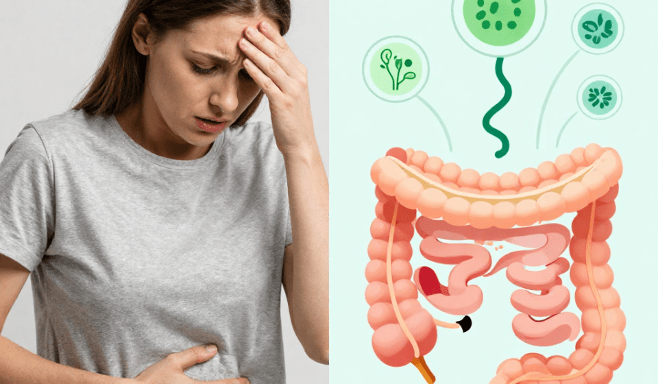 7 Shocking Gut Dysbiosis Anxiety Symptoms You Must Know gut dysbiosis anxiety symptoms — woman experiencing gut pain and mental distress