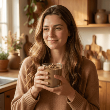 does ashwagandha help with anxiety and stress – woman holding ashwagandha drink