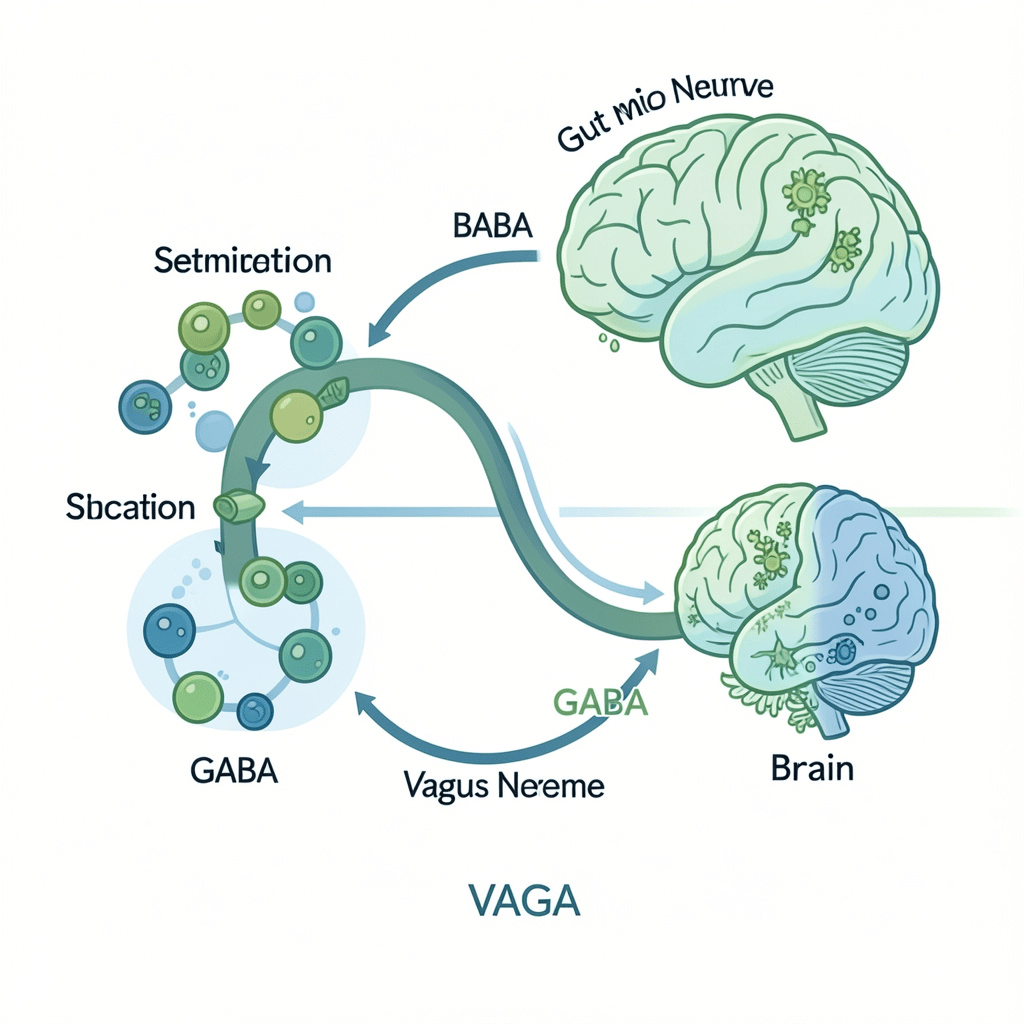 gut brain axis diagram showing how gut health affects social anxiety.  Gut Health and Social Anxiety