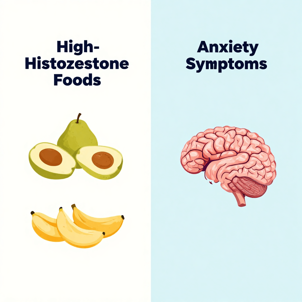 Foods that may contribute to histamine intolerance and anxiety symptoms.