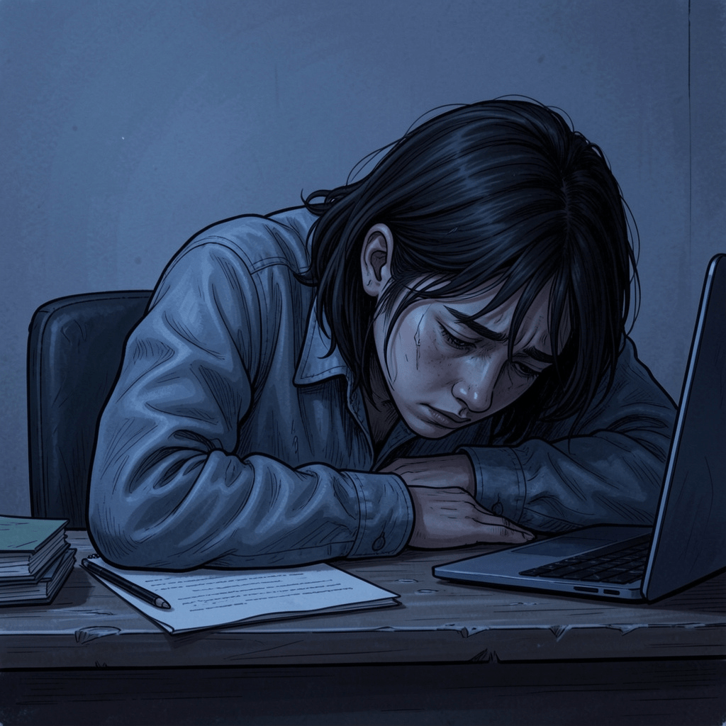 Person showing exhaustion — fatigue is one of the overlooked signs of anxiety in the body 