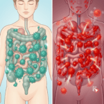 SIBO and anxiety connection showing bacterial overgrowth affecting the brain through the gut-brain axis