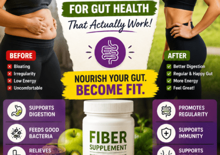 Best fiber supplements for gut health laid out on a wooden surface